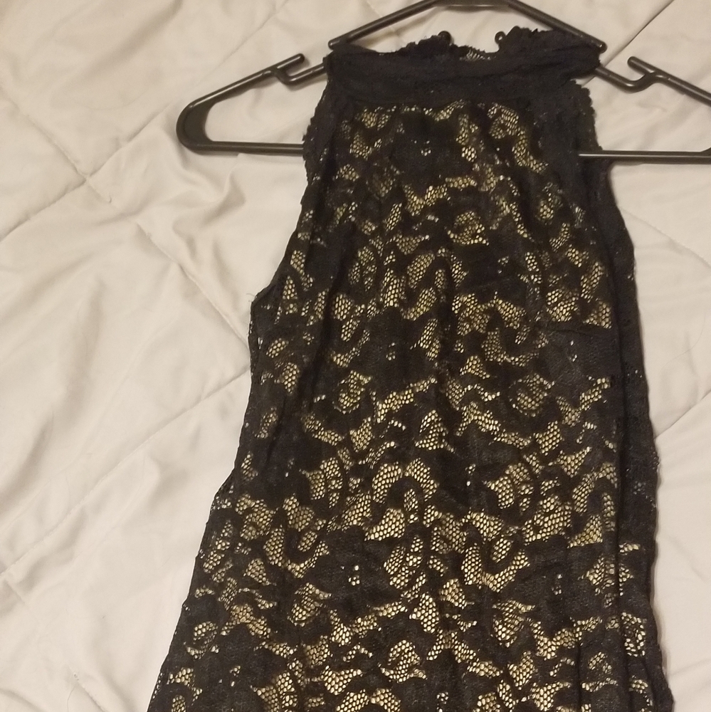 Black/nude lace dress